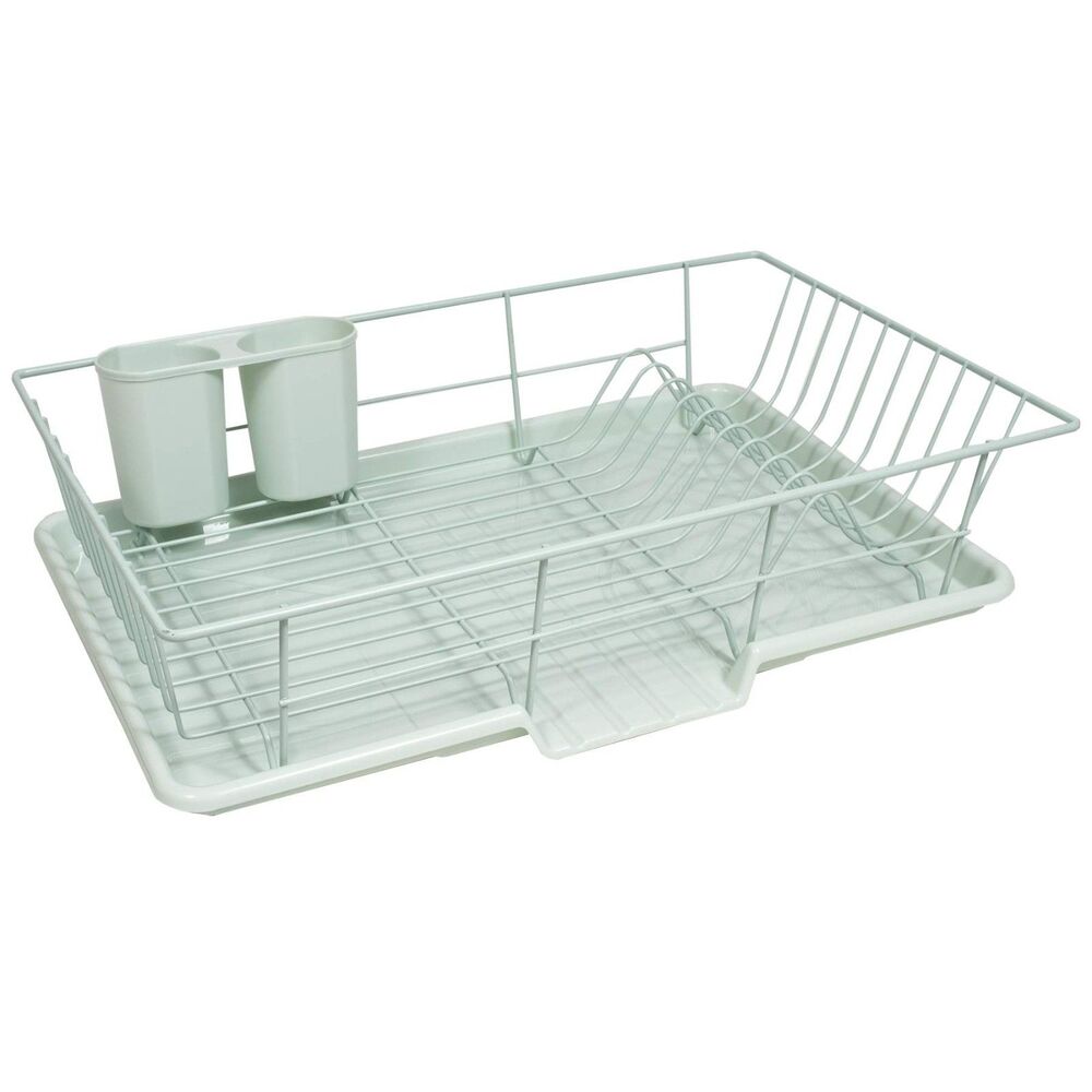 Sweet Home Collection Space-Saving 3-Piece Dish Drainer Rack Set
